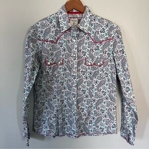 Panhandle Rough Stock Red and Turquoise Paisley Button Down • Small